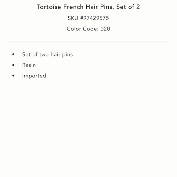 Anthropologie tortoise resin French pins - Picture 4 of 5